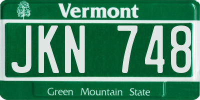 VT license plate JKN748