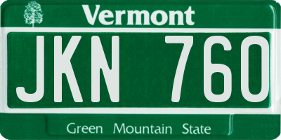 VT license plate JKN760