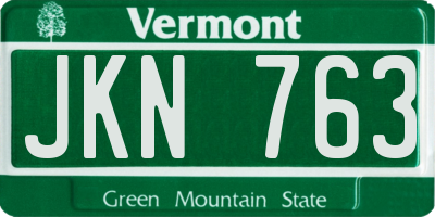 VT license plate JKN763