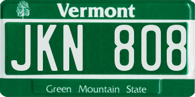 VT license plate JKN808