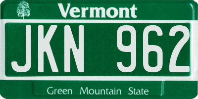 VT license plate JKN962