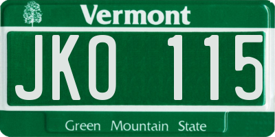 VT license plate JKO115