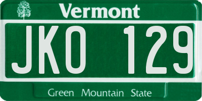 VT license plate JKO129
