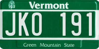 VT license plate JKO191