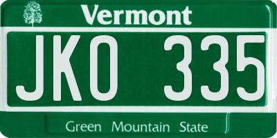 VT license plate JKO335