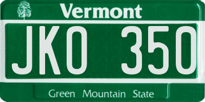 VT license plate JKO350