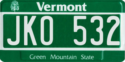 VT license plate JKO532