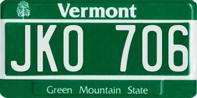 VT license plate JKO706