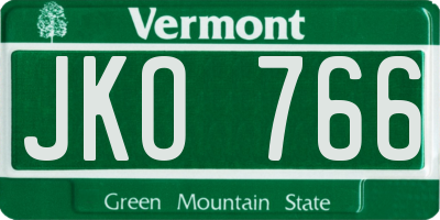VT license plate JKO766