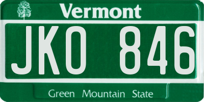 VT license plate JKO846