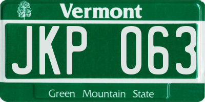 VT license plate JKP063