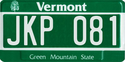 VT license plate JKP081