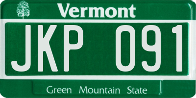 VT license plate JKP091