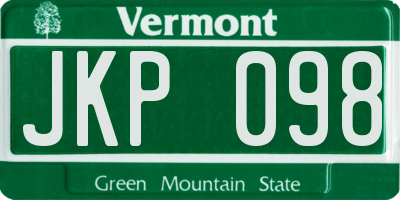 VT license plate JKP098