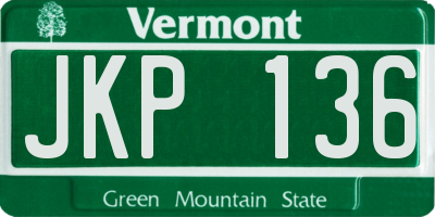 VT license plate JKP136