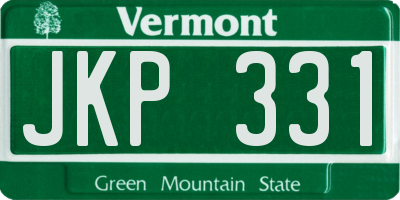 VT license plate JKP331