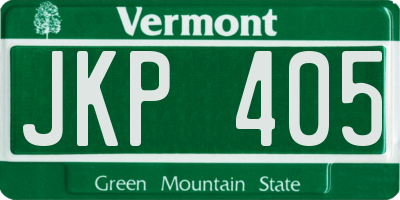 VT license plate JKP405