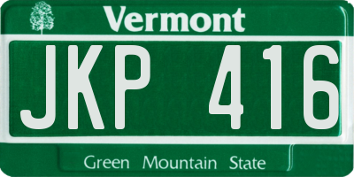 VT license plate JKP416