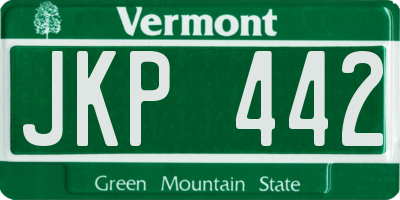 VT license plate JKP442