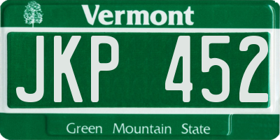 VT license plate JKP452