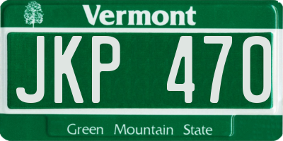 VT license plate JKP470