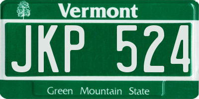 VT license plate JKP524