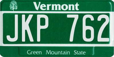 VT license plate JKP762