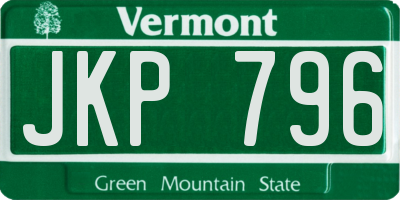VT license plate JKP796