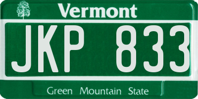 VT license plate JKP833