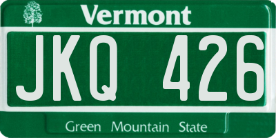 VT license plate JKQ426