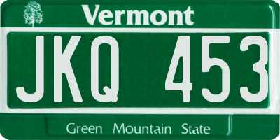 VT license plate JKQ453