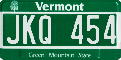 VT license plate JKQ454