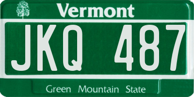 VT license plate JKQ487