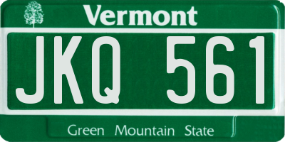 VT license plate JKQ561