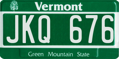 VT license plate JKQ676