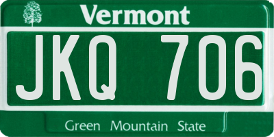 VT license plate JKQ706
