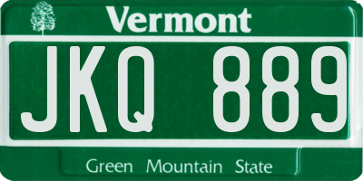 VT license plate JKQ889