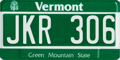 VT license plate JKR306