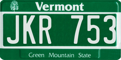 VT license plate JKR753