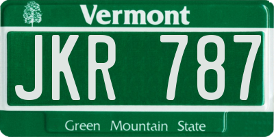 VT license plate JKR787