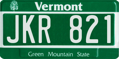 VT license plate JKR821