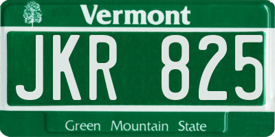 VT license plate JKR825