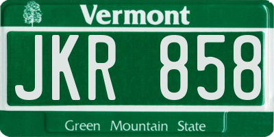 VT license plate JKR858