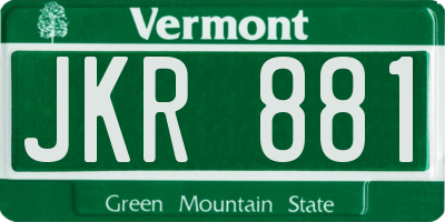 VT license plate JKR881