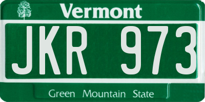 VT license plate JKR973