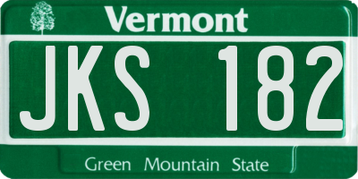 VT license plate JKS182
