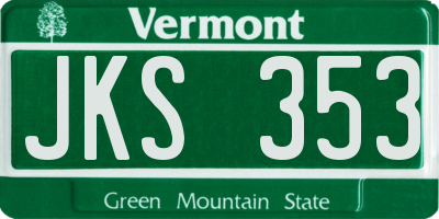 VT license plate JKS353