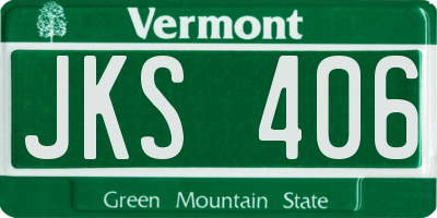 VT license plate JKS406