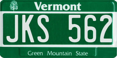 VT license plate JKS562