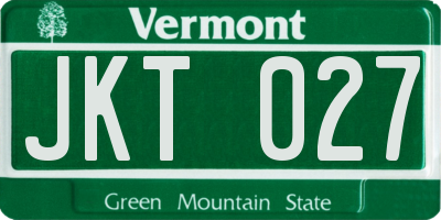 VT license plate JKT027